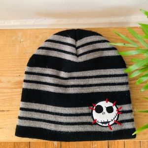 Jack Skellington Gray Striped Beanie Toque